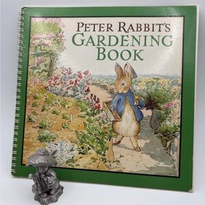 VTG Peter Rabbit Gardening Book by Sarah Garland /Benjamin Bunny Pewter Figurine